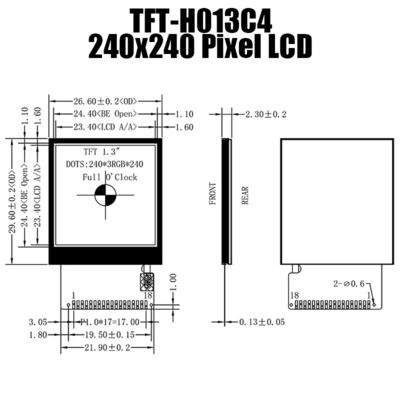 1,3 İnç TFT SPI LCD Özel Ekran Çözümleri 240x240 Kare