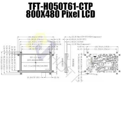 5V IPS 5 İnç HDMI LCD Ekran Dayanıklı 800x480 Piksel TFT-050T61SVHDVUSDC