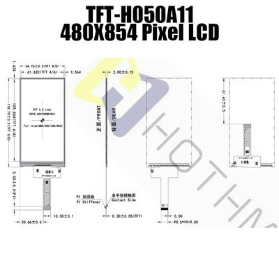 Dikey 5 İnç TFT LCD Ekran 480x854 Noktalı IC ST7701S/TFT-H050A11FWIST5N20