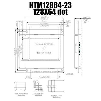 COG 128X64 SPI Grafik Ekran LCD, ST7565 STN LCD Ekran