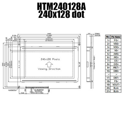 Endüstriyel 240x128 Grafik LCD, T6963C STN LCD Ekran MCU / 8bit