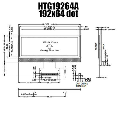 192X64 36PIN LCD Grafik Modülü, Cam Ekranda IST3020 Yongası HTG19264A