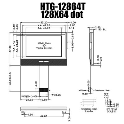 128X64 Tek Renkli COG LCD Modülü 3.3V MCU8080 ST7567 HTG12864T