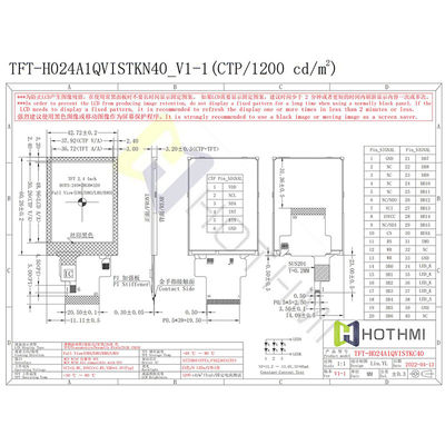 Enstrümantasyon için 3.3V MCU Güneş Işığında Okunabilir TFT SPI 240x320 2.4 İnç