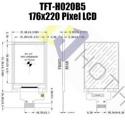 2 İnç IPS 176x220 TFT LCD Ekran Modülü/128x160 Piksel LCD/TFT-H020B5QCTST2N20