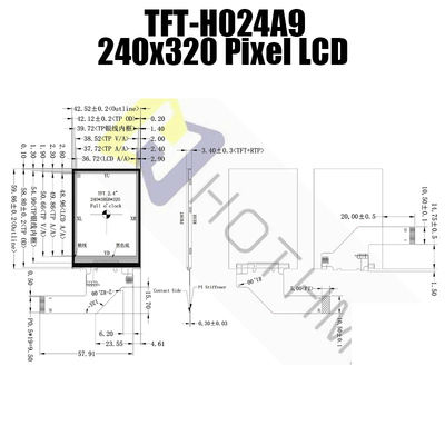 2,4 İnç MIPI Dirençli TFT Ekran 240x320 TFT-H024A9QVIFT5R20