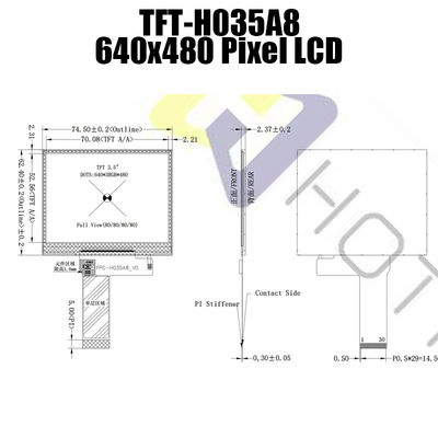 2.8V 3.5 İnç TFT LCD Ekran 640x480 Piksel TFT-H035A8VGIST6N30
