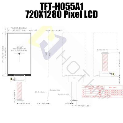5,5 İnç 720x1280 IPS TFT LCD Yüksek Parlaklıkta Ekran IC ILI9881