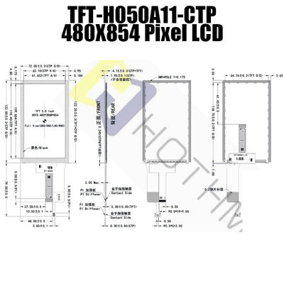 550cd/M2 MIPI TFT LCD Dokunmatik Ekran IC ST7701S 5 İnç TFT LCD Modülü