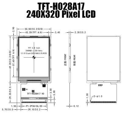 ST7789 Sürücü IC'li 2,8 İnç 240x320 MCU TFT Ekran Modülü