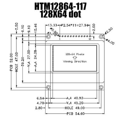 FSTN Grafik Ekran Modülü 128x64 Standart COB LCD Modülü