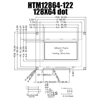 20PIN STN LCD Ekran ST7567 Sürücü IC 128X64 Grafik Modülü