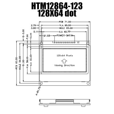Negatif Voltajlı 128X64 COB Grafik LCD Modülü FSTN Ekranı