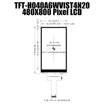 4.0 İnç 480x800 Gün Işığında Okunabilir TFT IPS MIPI LCD Ekran