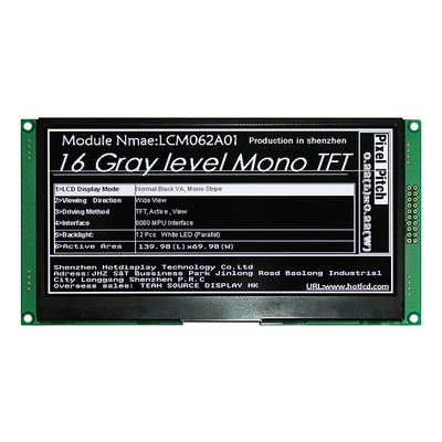 6.2 İnç Lcd Ekran 640x320 Çözünürlük MONO TFT LCD Güneş Işığında Okunabilir Monitör