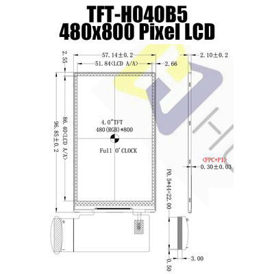 4 inç TFT LCD Modülü 480X800 TFT LCD Ekran Üreticisi, Monitörler İçin
