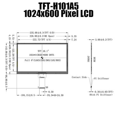 10,1 İnç LCD Ekran 1024x600 IPS TFT LCD Panel TFT LCD Ekran Üreticisi