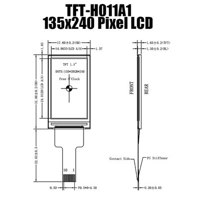 Akıllı Aletler için 1.14 İnç SPI TFT LCD Ekran IPS Panel Ekranı 135x240