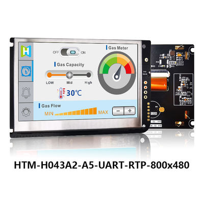 4.3 İnç UART Dirençli Dokunmatik Ekran TFT LCD 800x480 Ekran, LCD KONTROL KARTLI