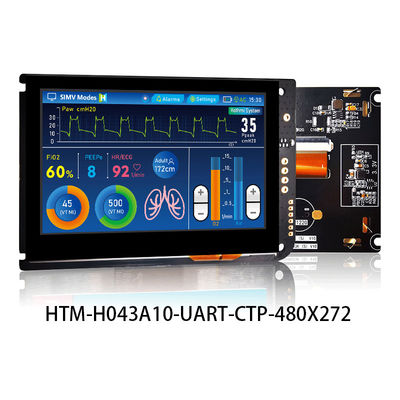 4.3 İnç UART Kapasitif Dokunmatik Ekran TFT LCD 480x272 Ekran, LCD KONTROL KARTLI