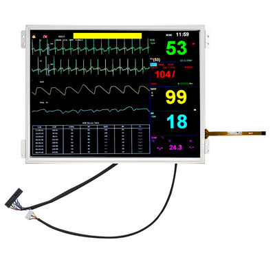 Tıbbi Cihazlar İçin 10.4 İnç IPS Dirençli Dokunmatik 1024x768 Geniş Sıcaklık TFT Ekran Paneli
