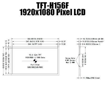 15,6 İnç IPS 1920x1080 Geniş Sıcaklık TFT Ekran Paneli LVDS