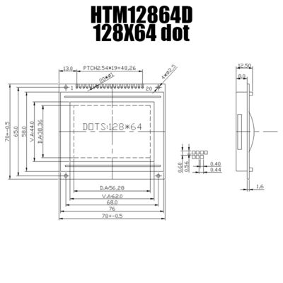 KS0108 Grafik LCD Ekran 128x64, Beyaz Aydınlatmalı LCD Grafik Modülü HTM12864D